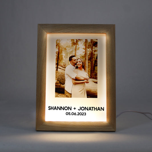 Night Light Photo Frame with Warm Light | Vertical