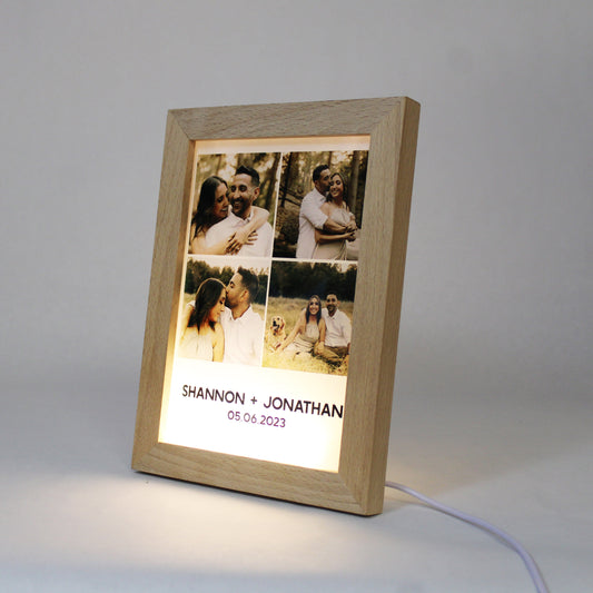 Night Light Photo Frame with Warm Light | Vertical