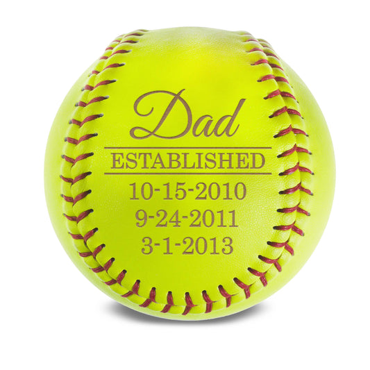 Personalized Leather Softball | Dad Est. Date