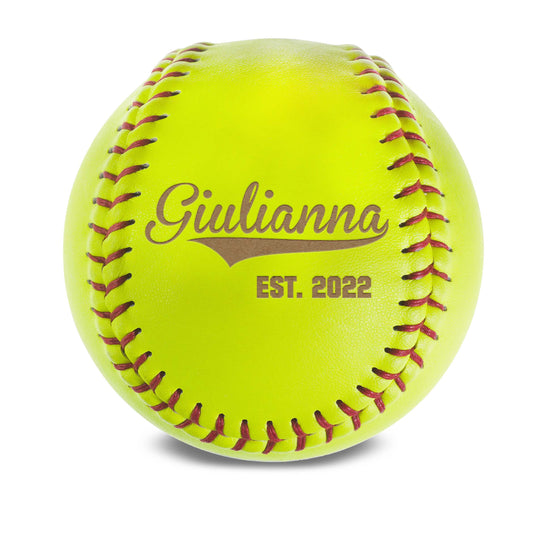 Personalized Leather Softball | Giulianna