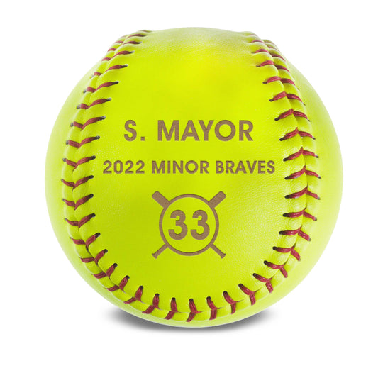 Personalized Leather Softball | Mayor