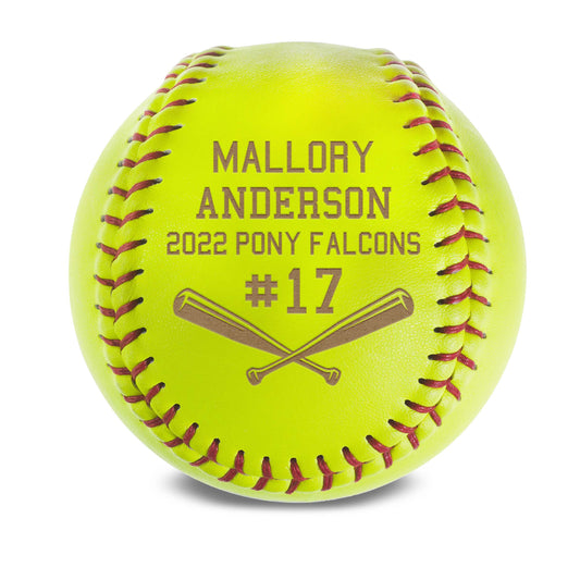 Personalized Leather Softball | Mallory