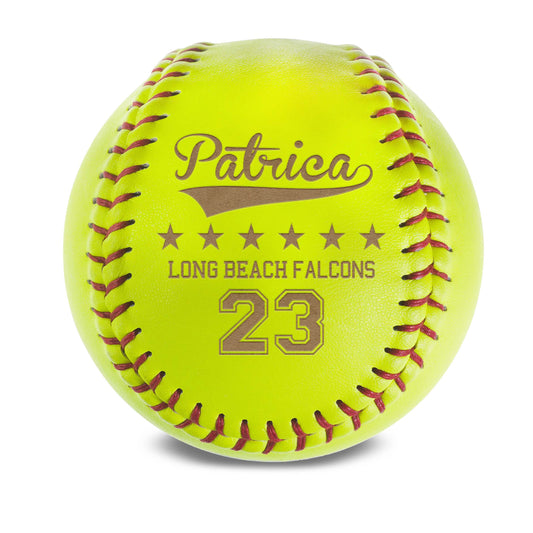Personalized Leather Softball | Patricia