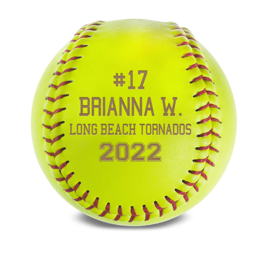 Personalized Leather Softball | Brianna