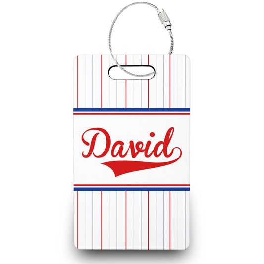 Personalized Baseball Bag Tag | Pin Stripes