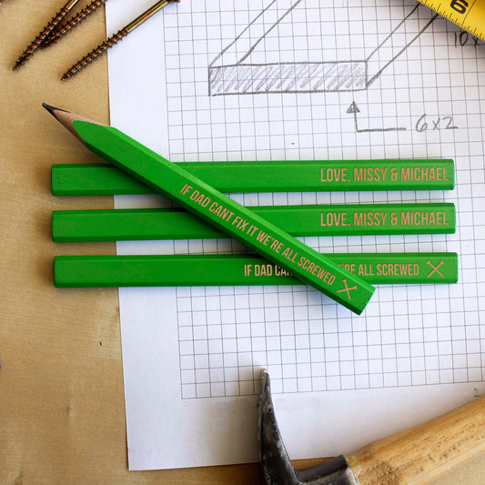 Personalized Carpenter Pencils, set of 4 | Screwed