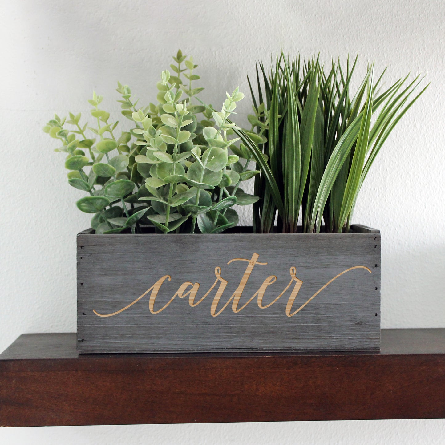 Wood Planter Box | Carter Script