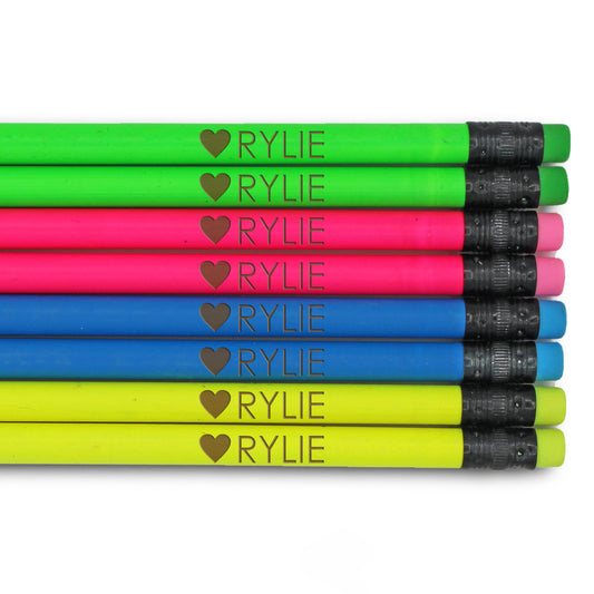 Neon Pencils Set of 10 | Heart