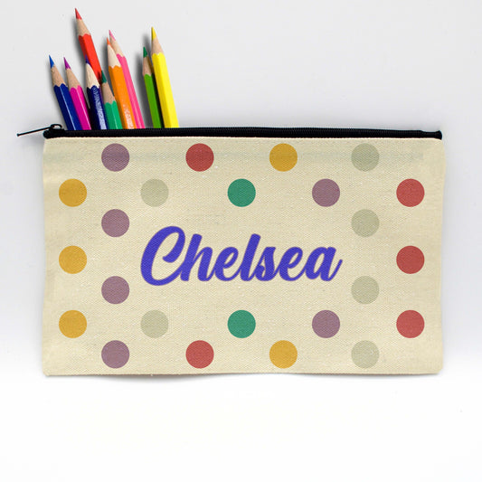 Personalized Pencil Pouch | Polka Dot