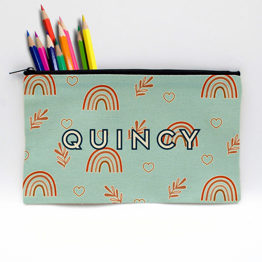Personalized Pencil Pouch | Rainbow Pattern