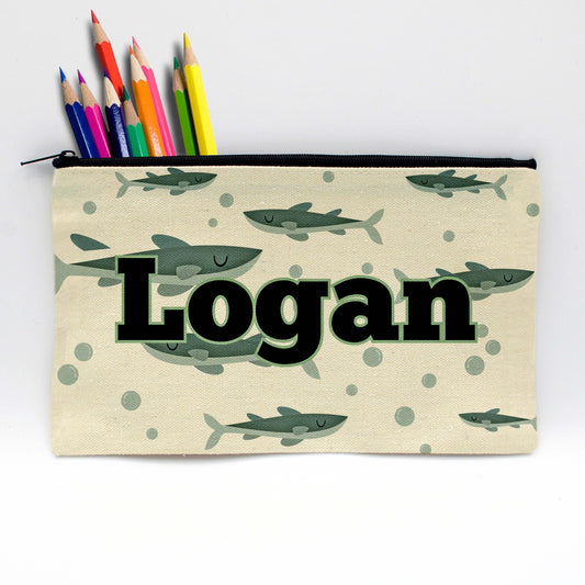 Personalized Pencil Pouch | Sharks