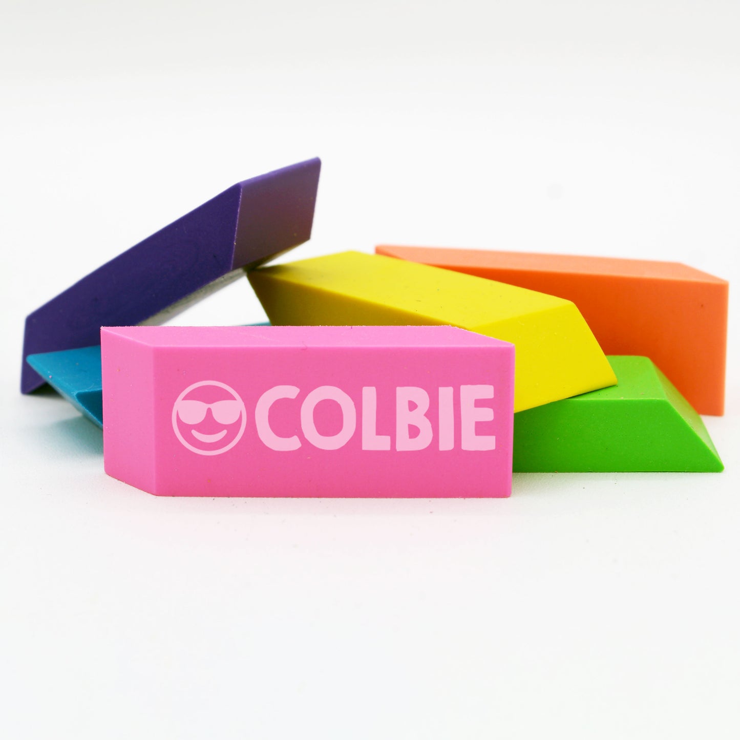 Personalized Neon Erasers Set of 6 | Emoji