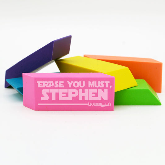 Personalized Neon Erasers Set of 6 | Light Saber
