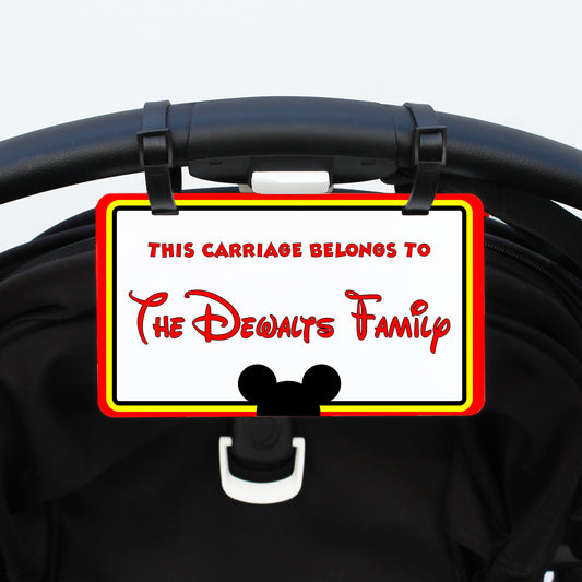 Stroller Name Sign | Mickey License Plate