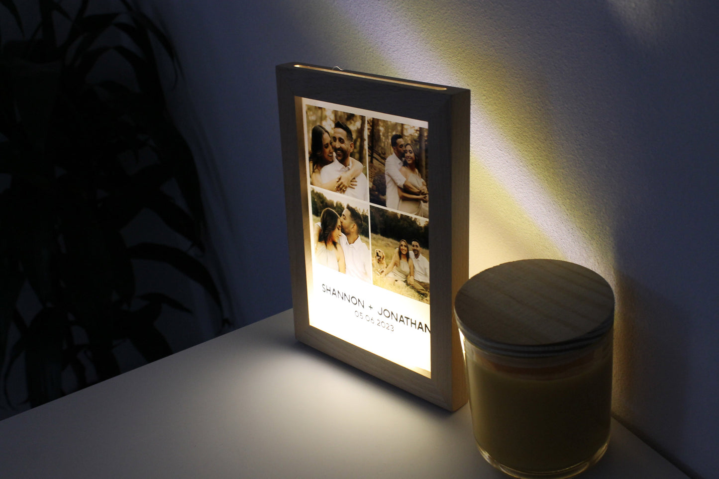 Night Light Photo Frame with Warm Light | Vertical