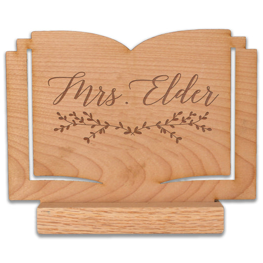 Wood Teacher Desk Sign | Book Mrs. Elder