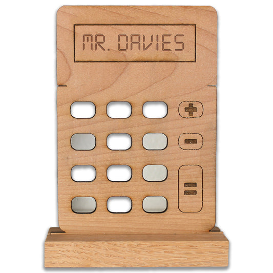 Wood Teacher Desk Sign | Calculator Mr. Davies