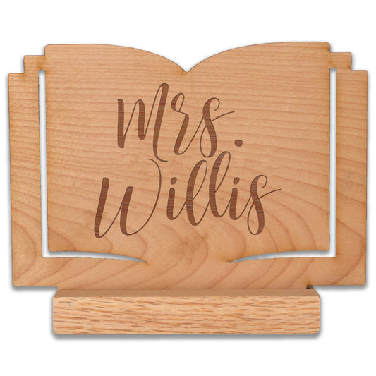 Wood Teacher Desk Sign | Book Mrs. Willis