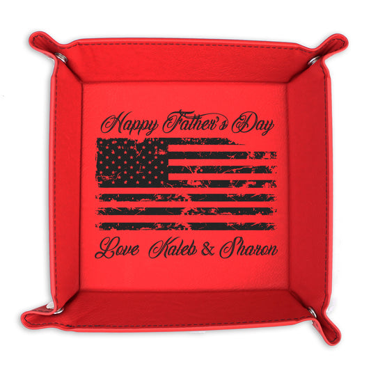 Leather Catch all Tray | American Flag