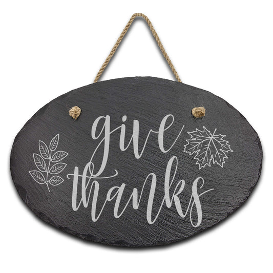 Slate Outdoor Address Sign | Give Thanks