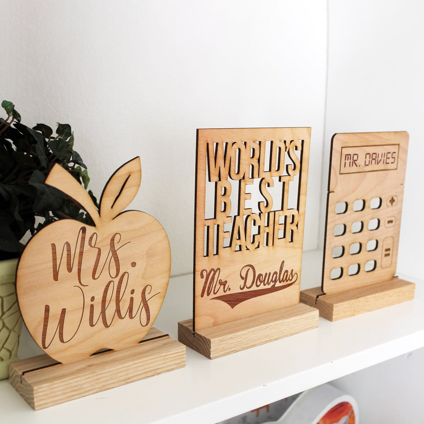 Wood Teacher Desk Sign | Test Tubes Mr. Douglas