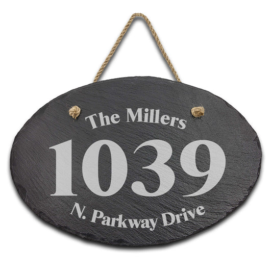 Slate Outdoor Address Sign | The Millers