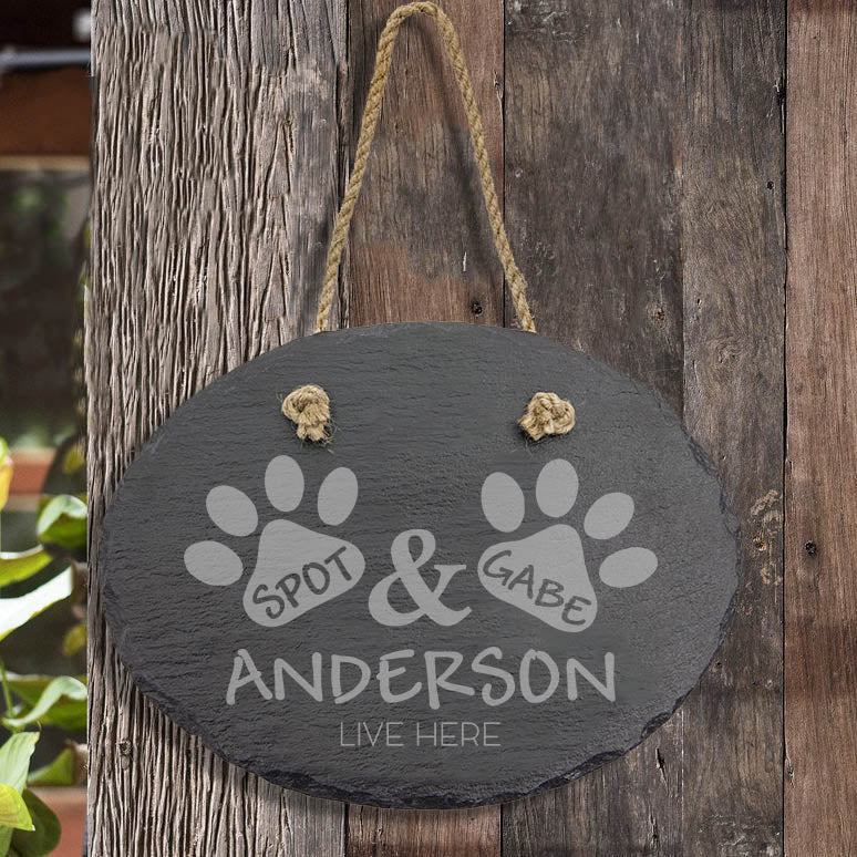 Slate Outdoor Address Sign | Love Grows Best