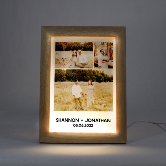 Night Light Photo Frame with Warm Light | Collage