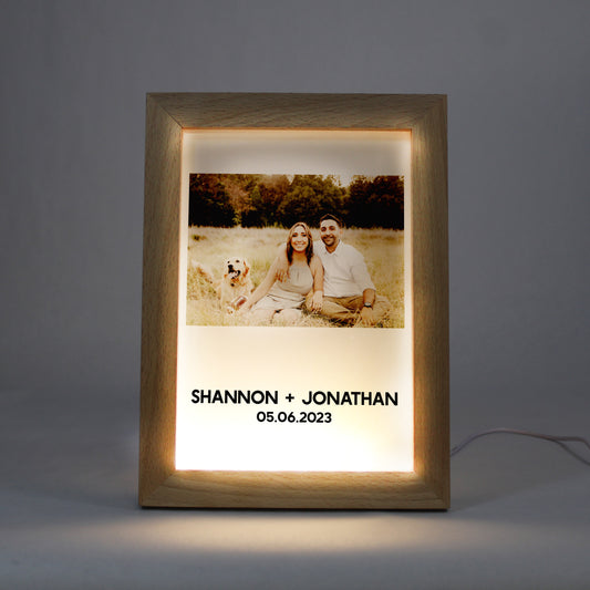 Night Light Photo Frame with Warm Light | Horizontal