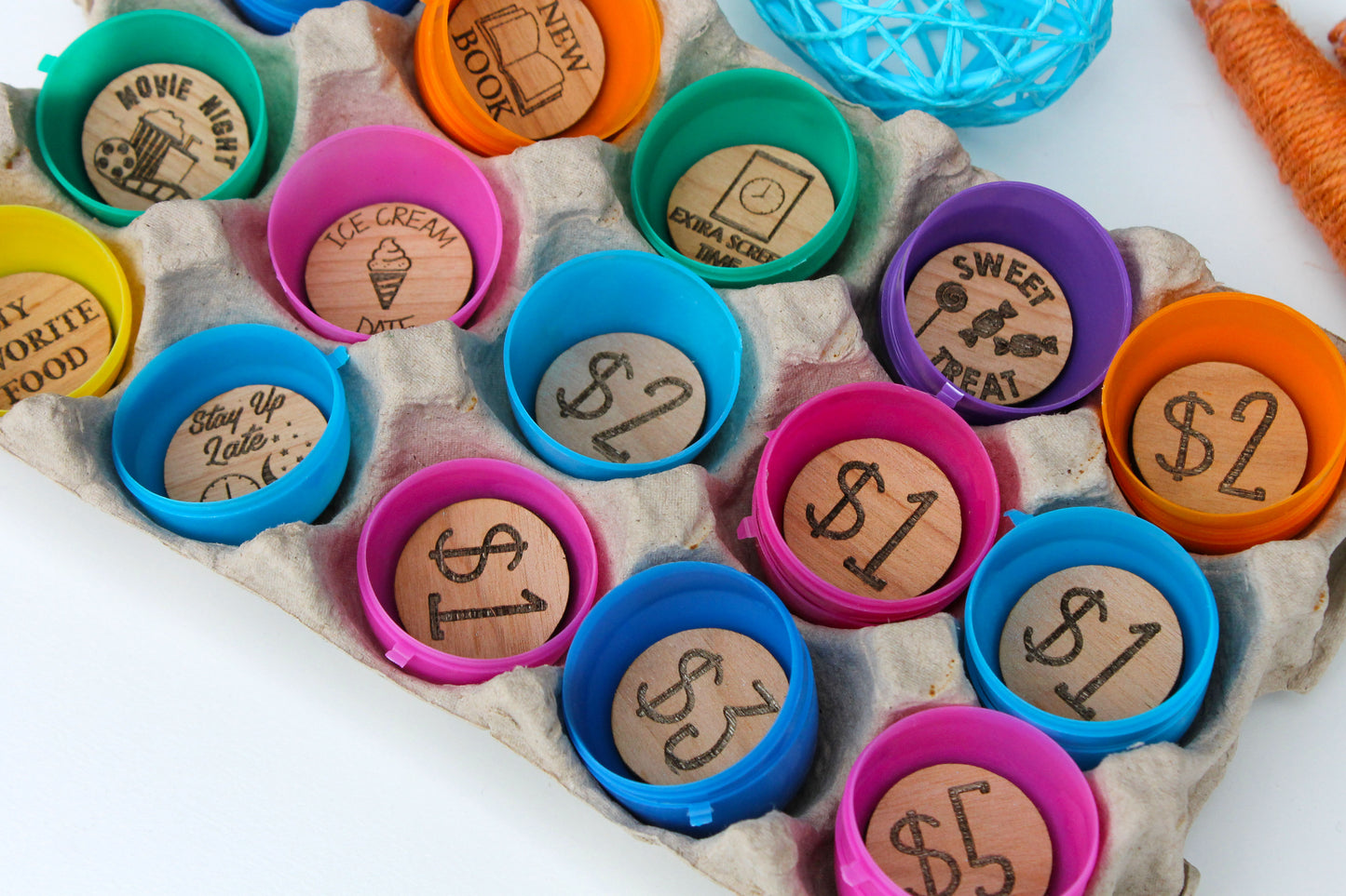 Wood Easter Egg Tokens