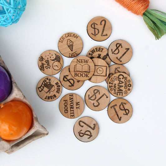 Wood Easter Egg Tokens