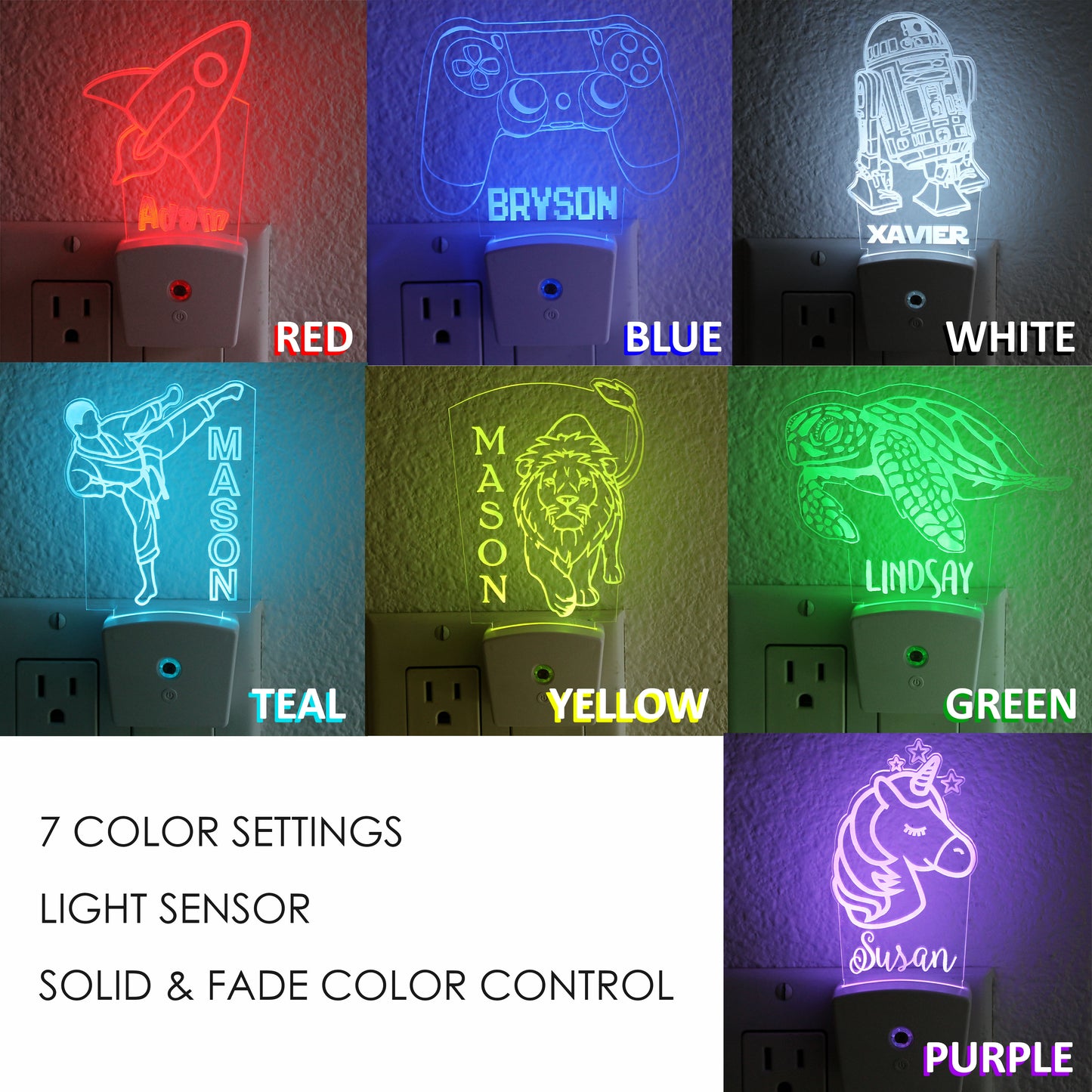 Kid's Night Light Wall Plug | Rainbow