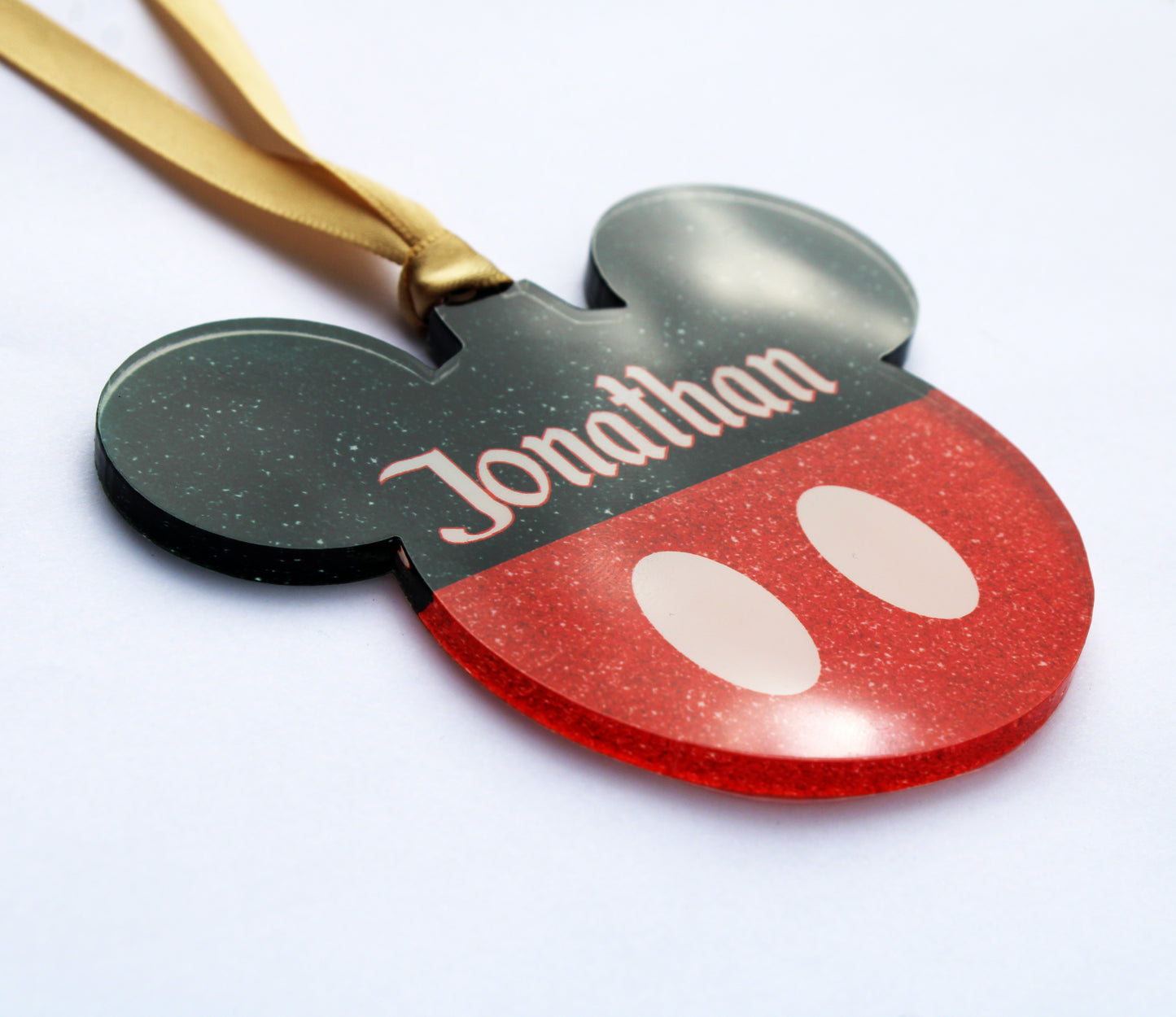 Acrylic Christmas Ornaments | Red Black Plaid