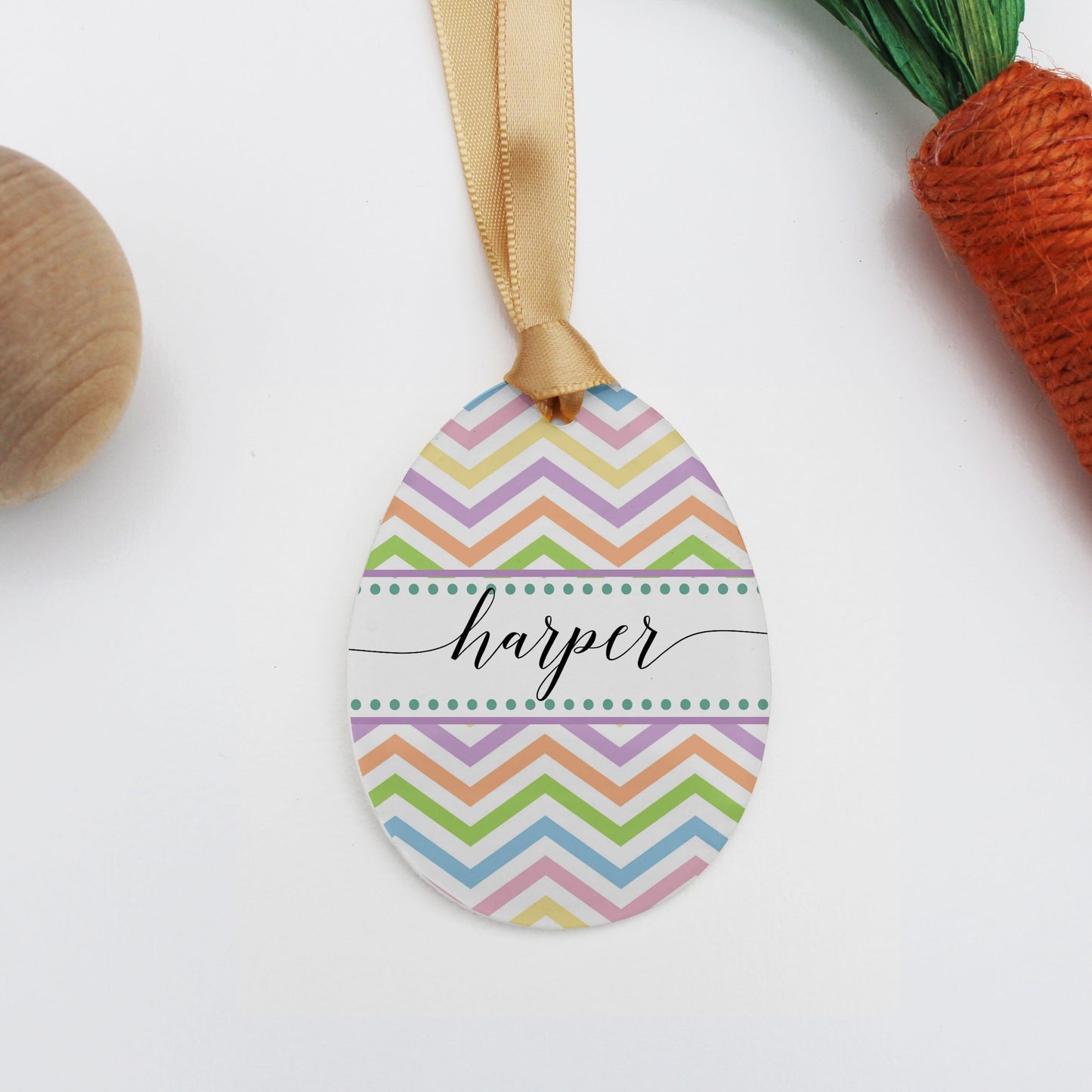 Personalized Easter Basket Name Tag | Sunflower Coral
