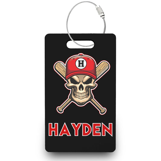 Personalized Baseball Bag Tag | Skull & Bones