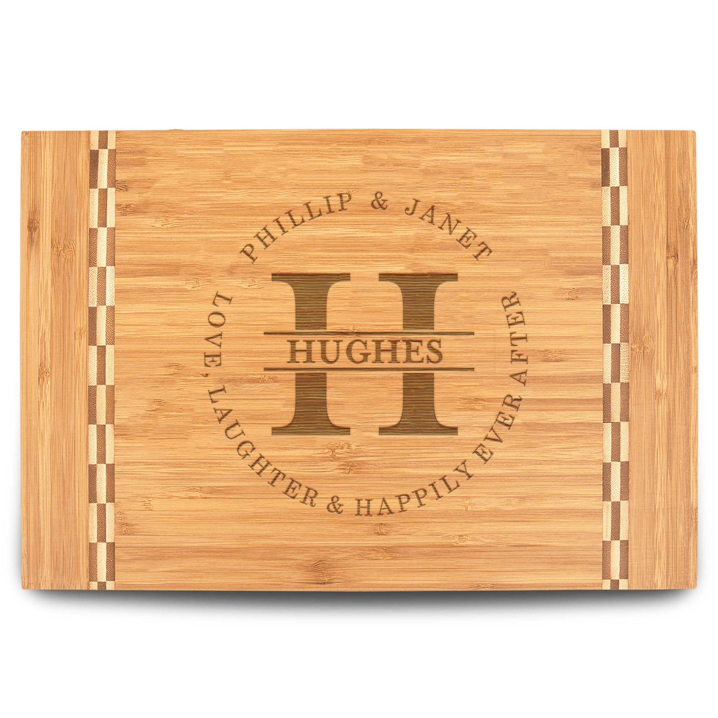 Personalized Cutting Board | Bamboo 15" x 10" Checkered