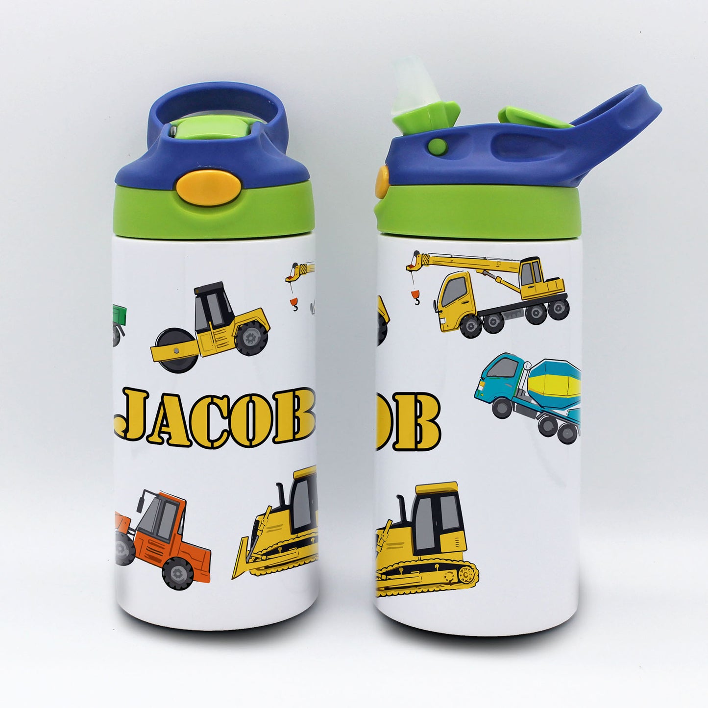 Personalized Kid's Water Bottle | Construction