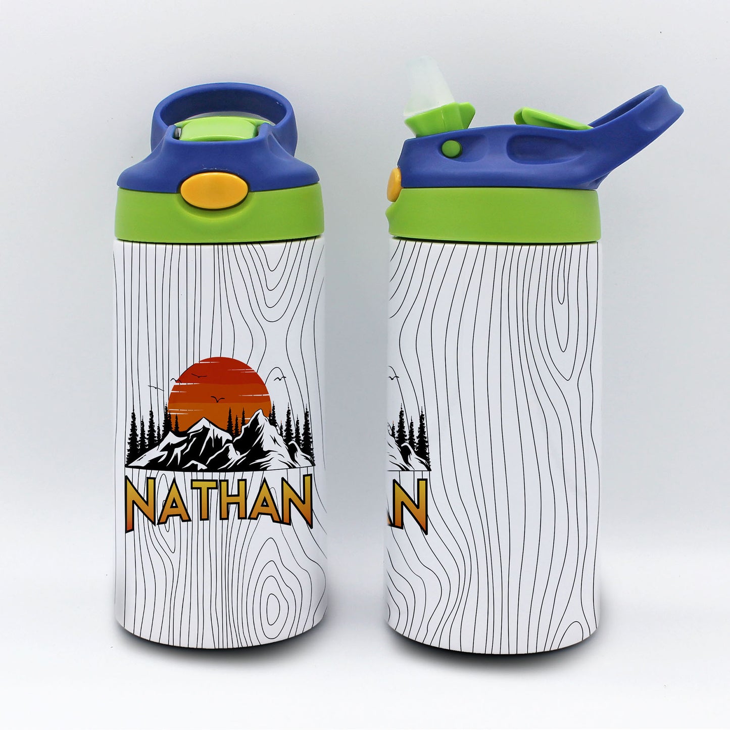 Personalized Kid's Water Bottle | Mountain