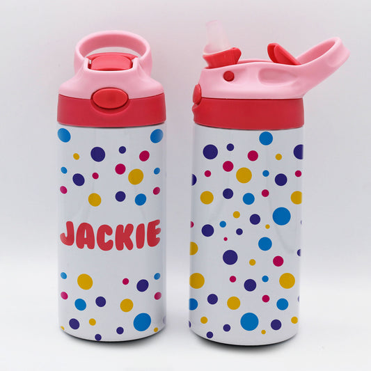 Personalized Kid's Water Bottle | Polka Dot