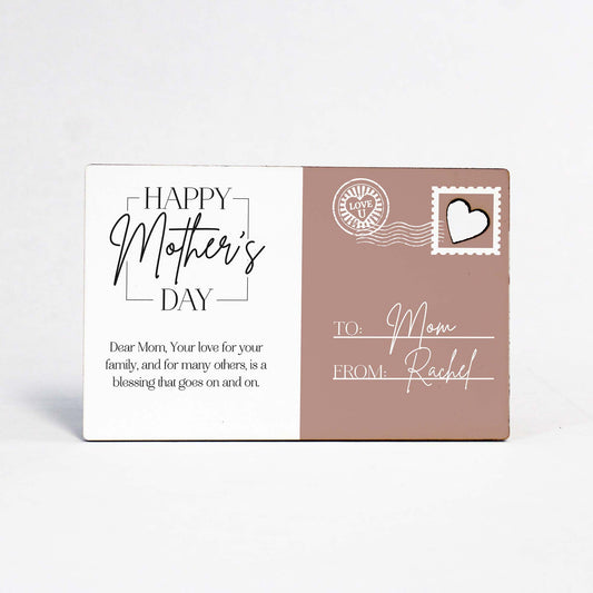 Wood Postcard for Mother’s Day | White/Brown