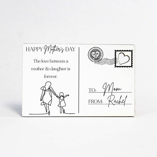 Wood Postcard for Mother’s Day | Mother Daughter 2
