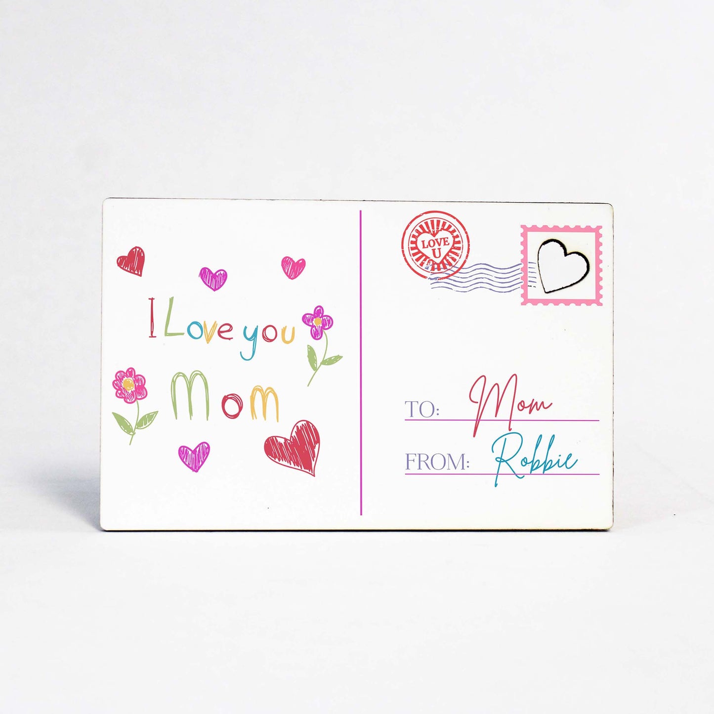 Wood Postcard for Mother’s Day | Children Drawing