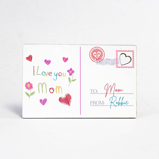 Wood Postcard for Mother’s Day | Children Drawing