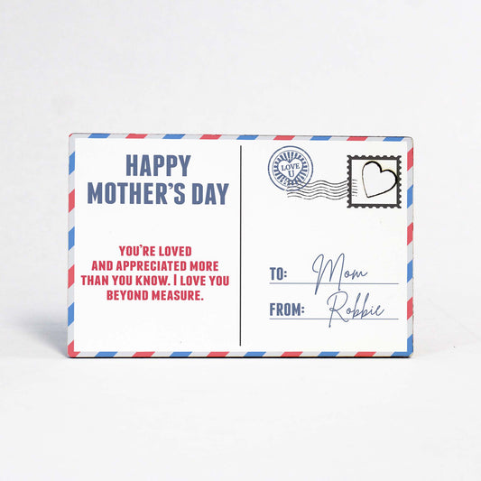 Wood Postcard for Mother’s Day | Mother's Day Postal Card