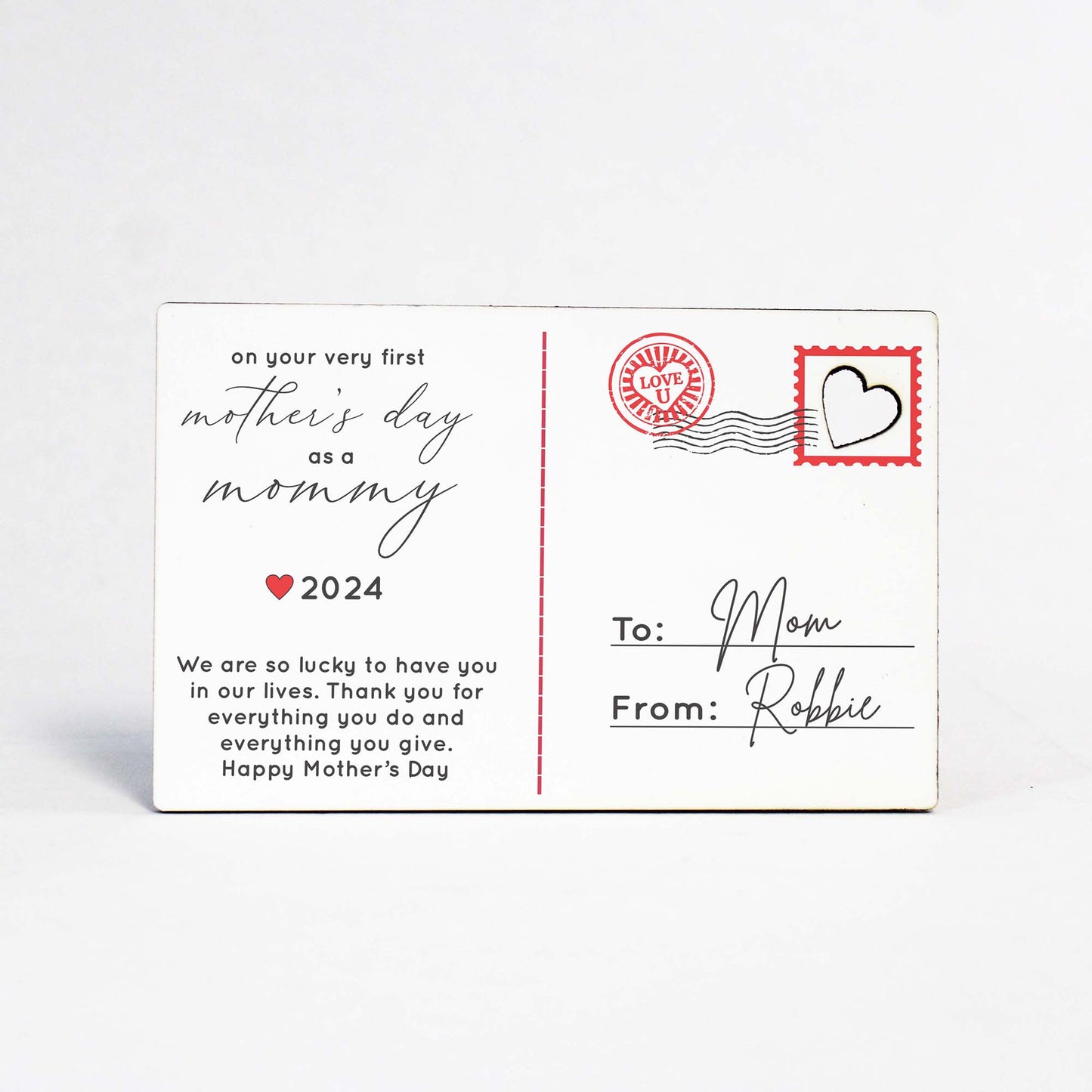 Wood Postcard for Mother’s Day | First Mother's Day