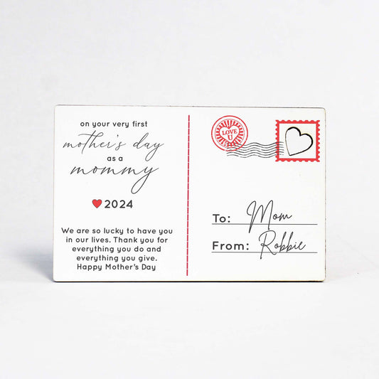 Wood Postcard for Mother’s Day | First Mother's Day
