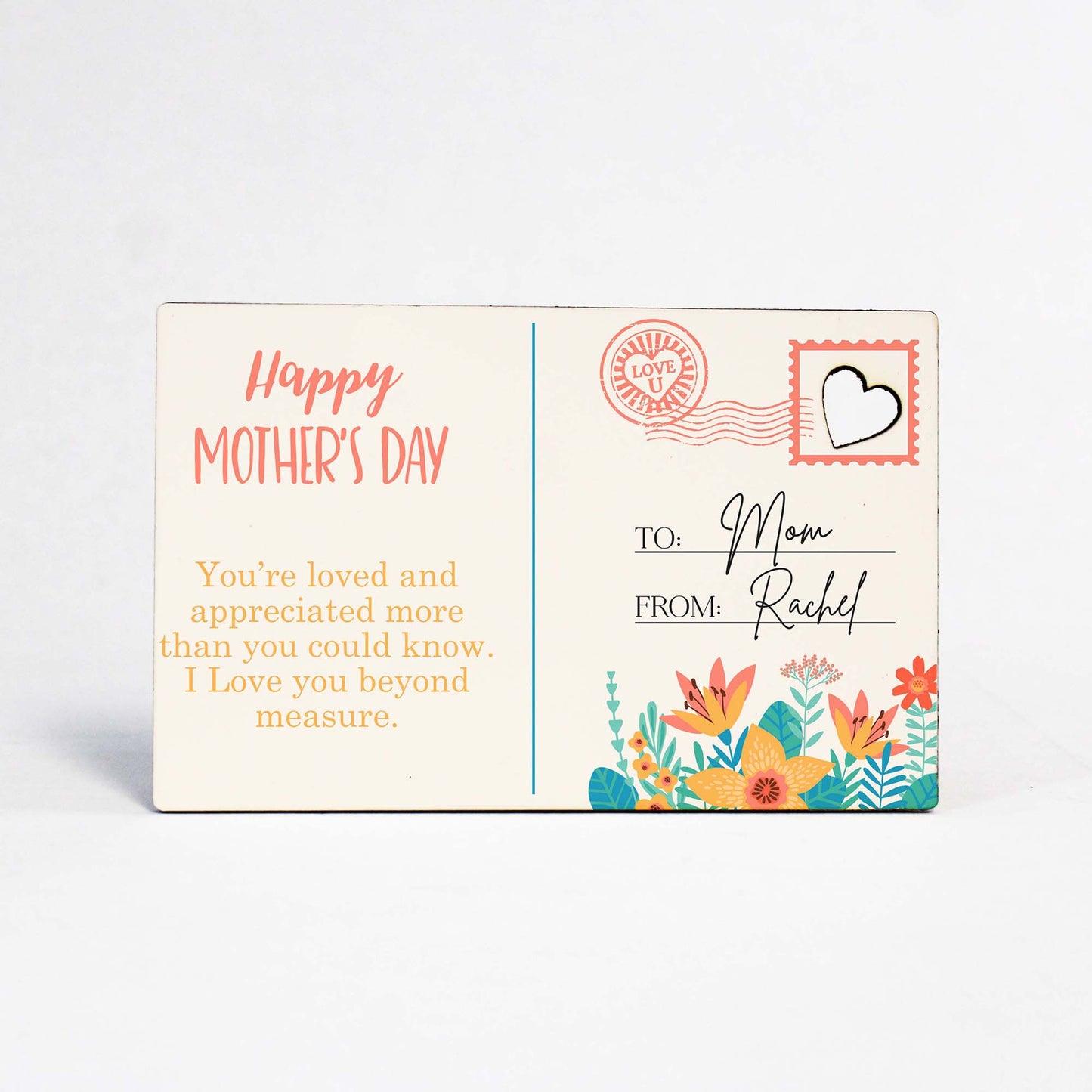 Wood Postcard for Mother’s Day | Flowers