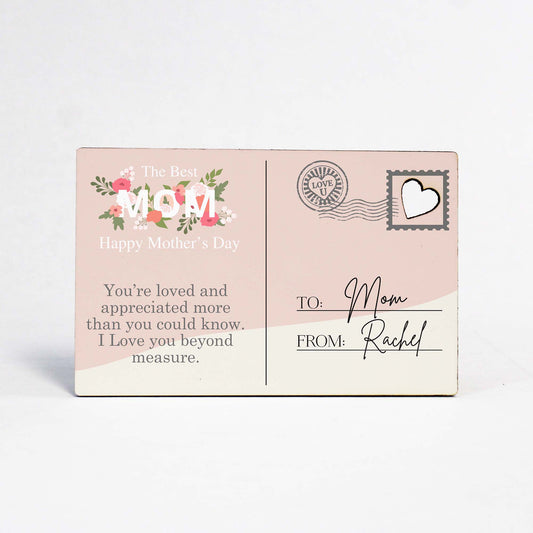 Wood Postcard for Mother’s Day | Mom Floral
