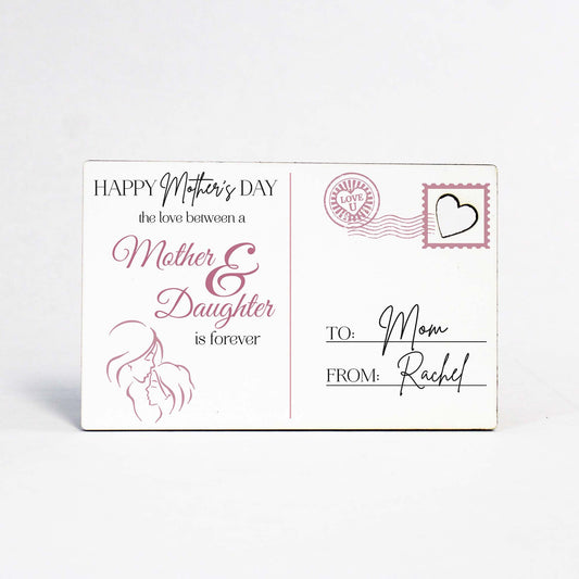 Wood Postcard for Mother’s Day | Mother Daughter