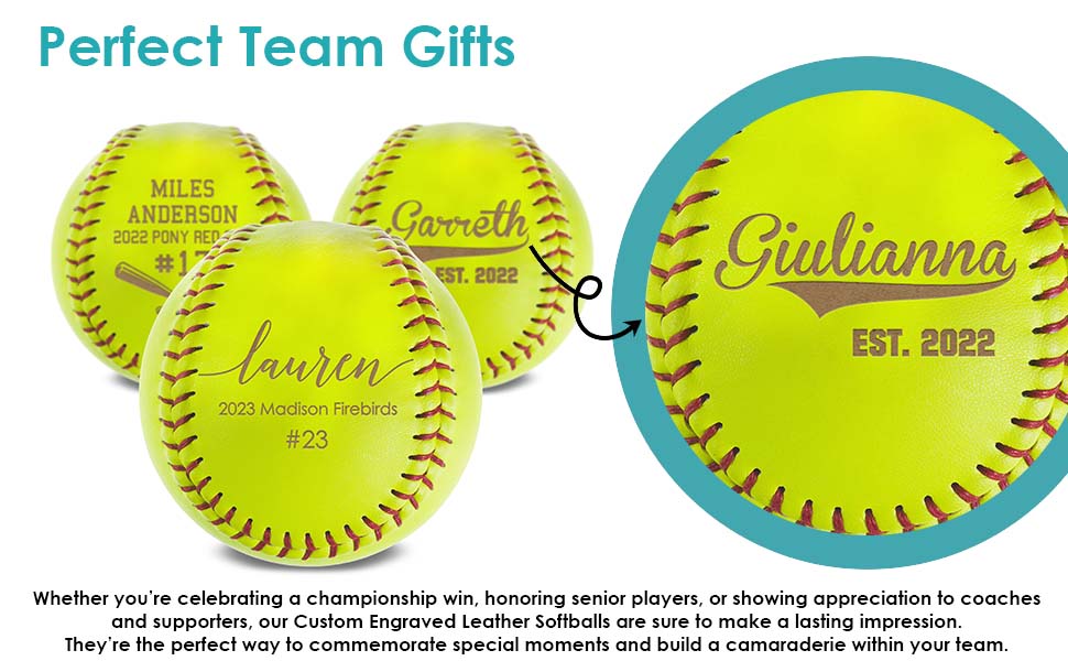 Softball Script Personalized Leather Softball | Script - etchthisout